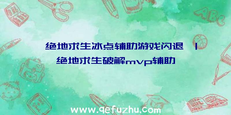 「绝地求生冰点辅助游戏闪退」|绝地求生破解mvp辅助